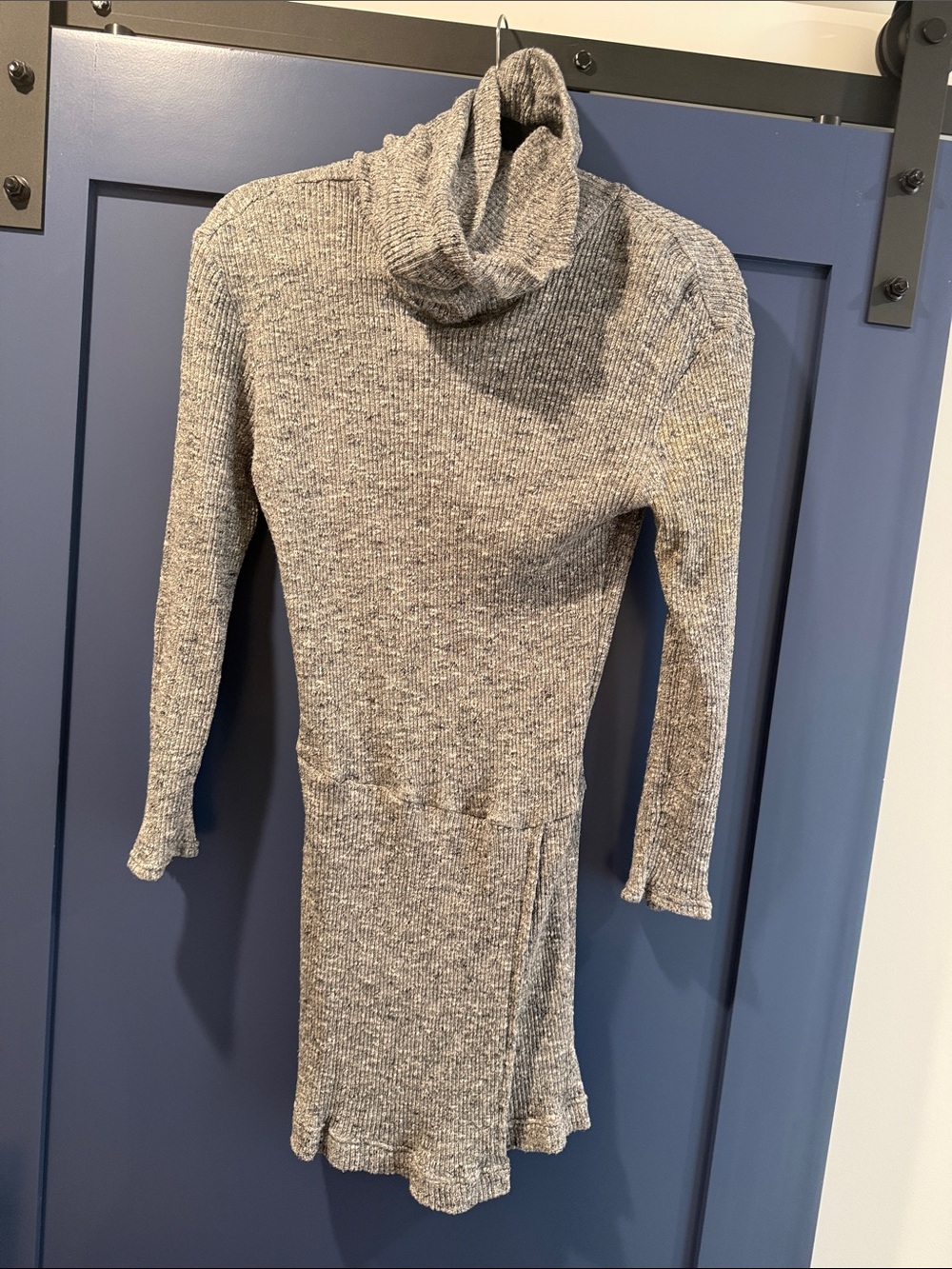 Free People Heather Gray Ribbed Turtleneck Sweater Dress